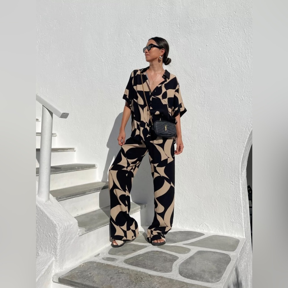 Dissh Maple Camel Vacation Shirt and Drawstring Pant
